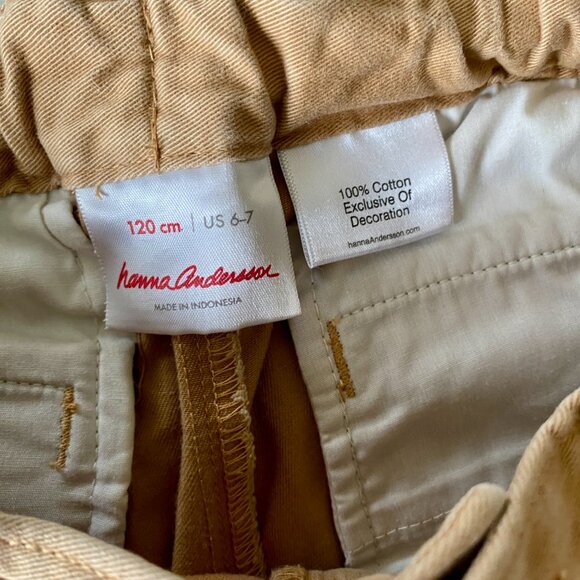 Hanna Andersson 100% Cotton Khaki Canvas Shorts Size 120 cm / 6-7 years - Picture 3 of 8